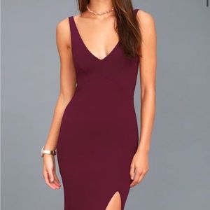 Lulus Iconic Moment Plum Purple Bodycon Midi Dress
